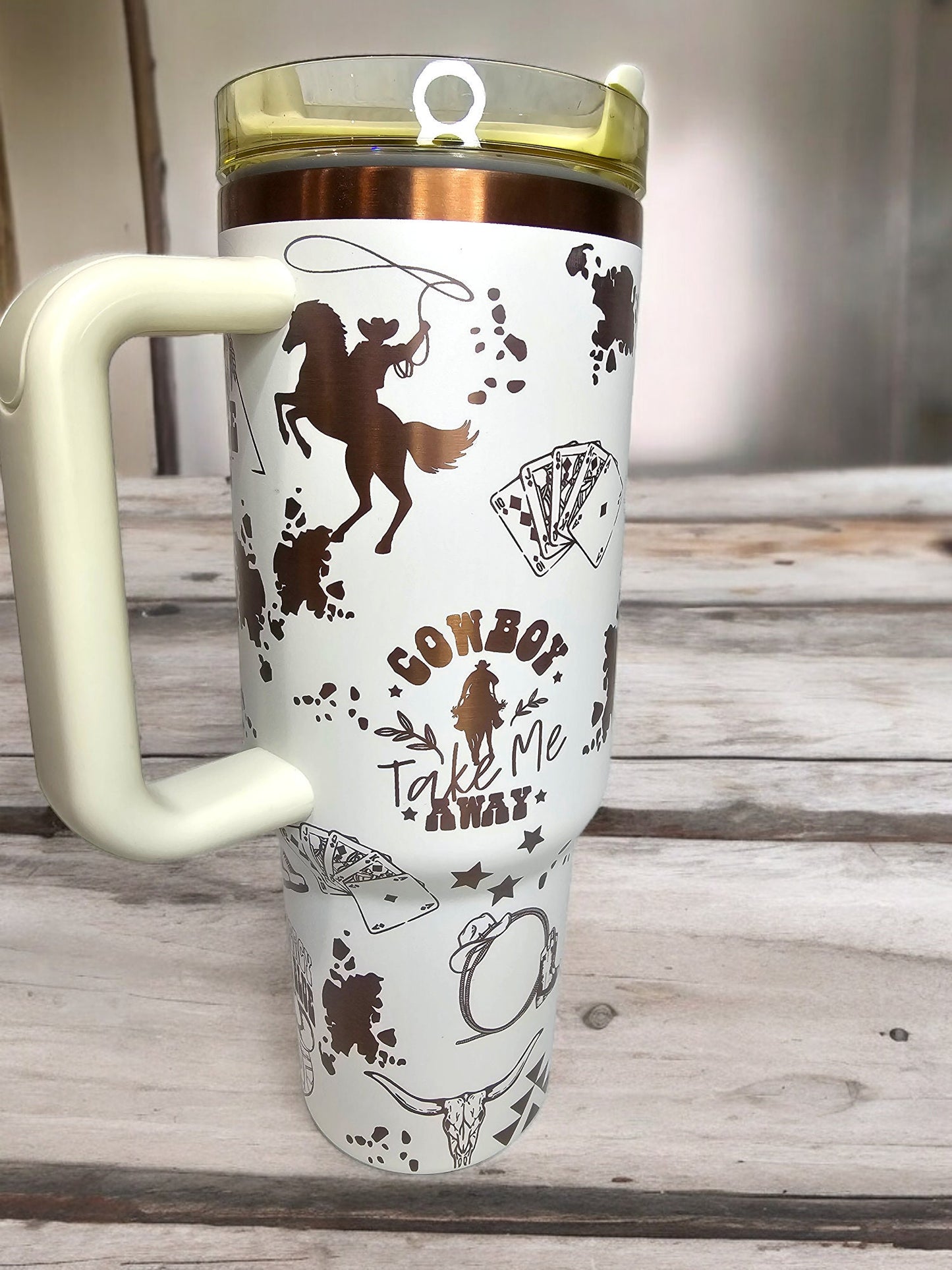 Western Laser Engraved Full Wrap Design 40oz Tumbler