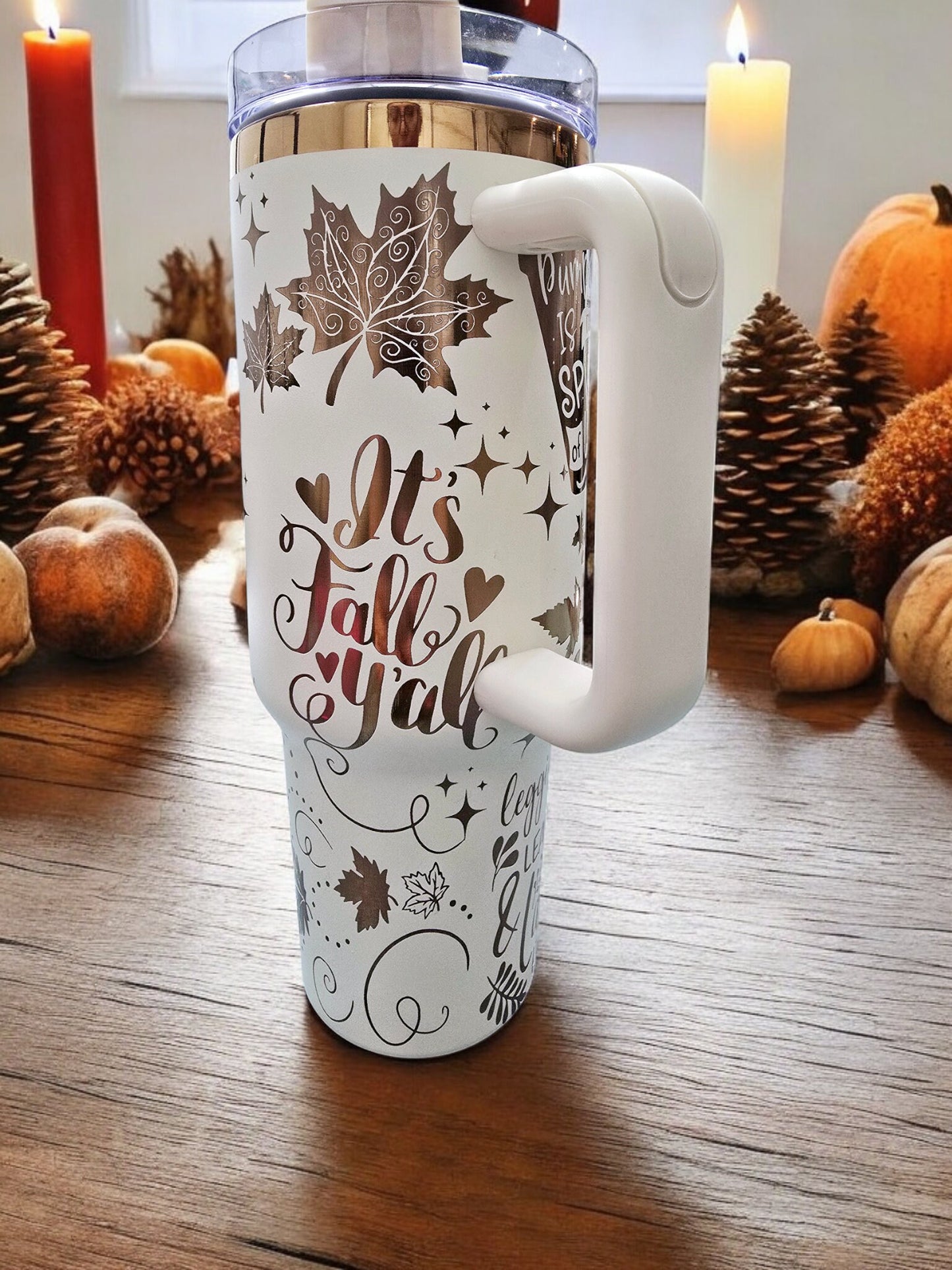 Pumpkin Spice Engraved Full Wrap Design 40oz Tumbler, Digital Download, Seamless SVG For Laser Rotary