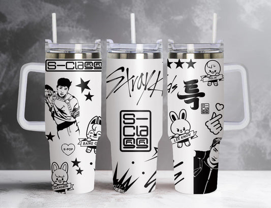 Stray Kids Seamless Laser Engraved Full Wrap Design 40oz Tumbler