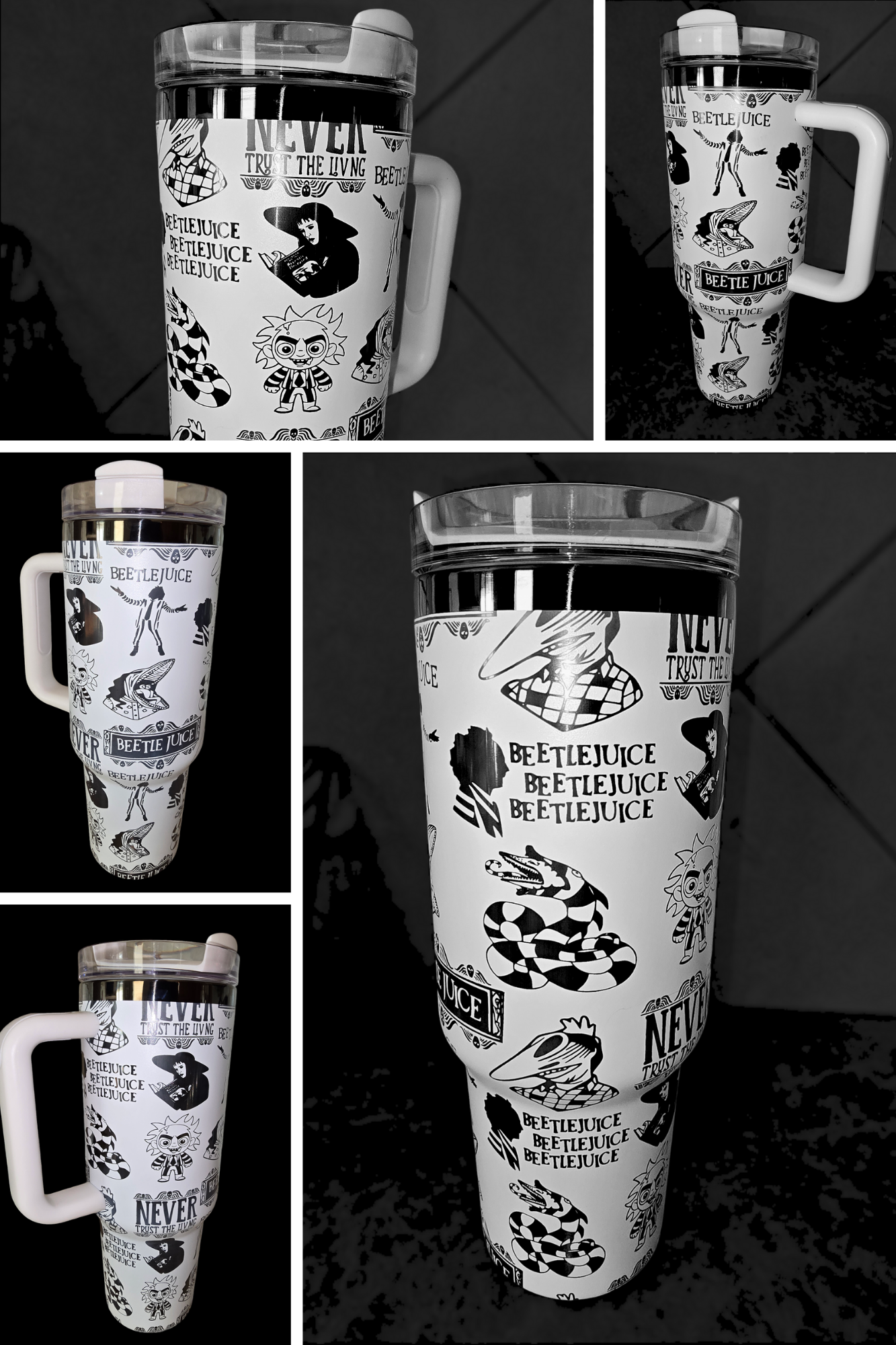 Beetle_Juice Pattern Laser Engraved Full Wrap Design 40oz Tumbler