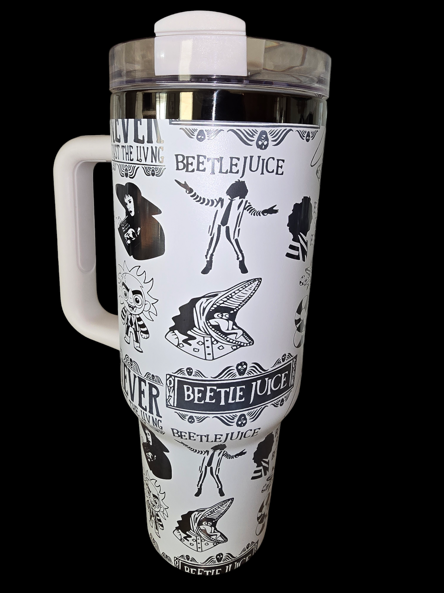 Beetle_Juice Pattern Laser Engraved Full Wrap Design 40oz Tumbler