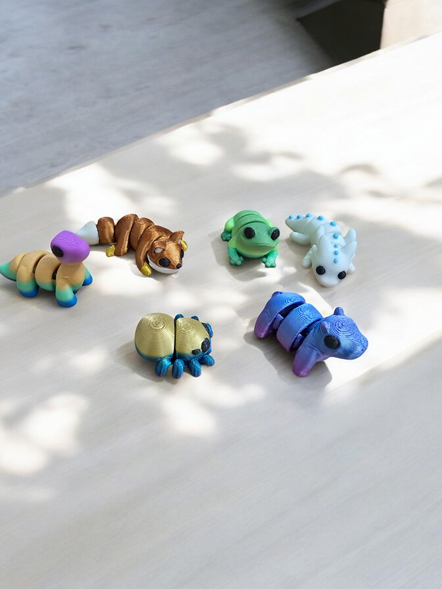 Mini Bundles 3D Printed Articulated Flexible Fidget Animals