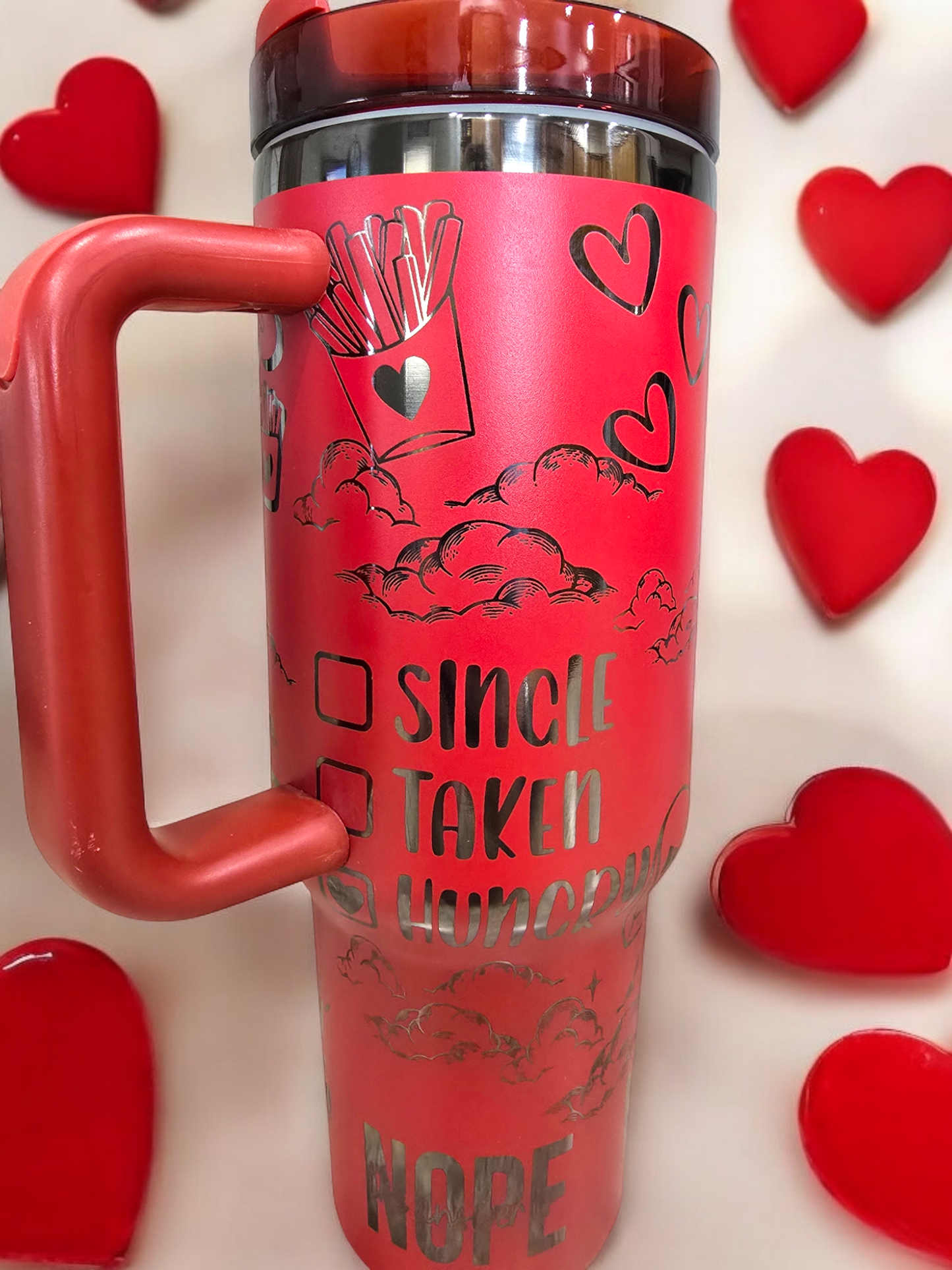 Sorry Cupid Engraved Full Wrap Design 40oz Tumbler