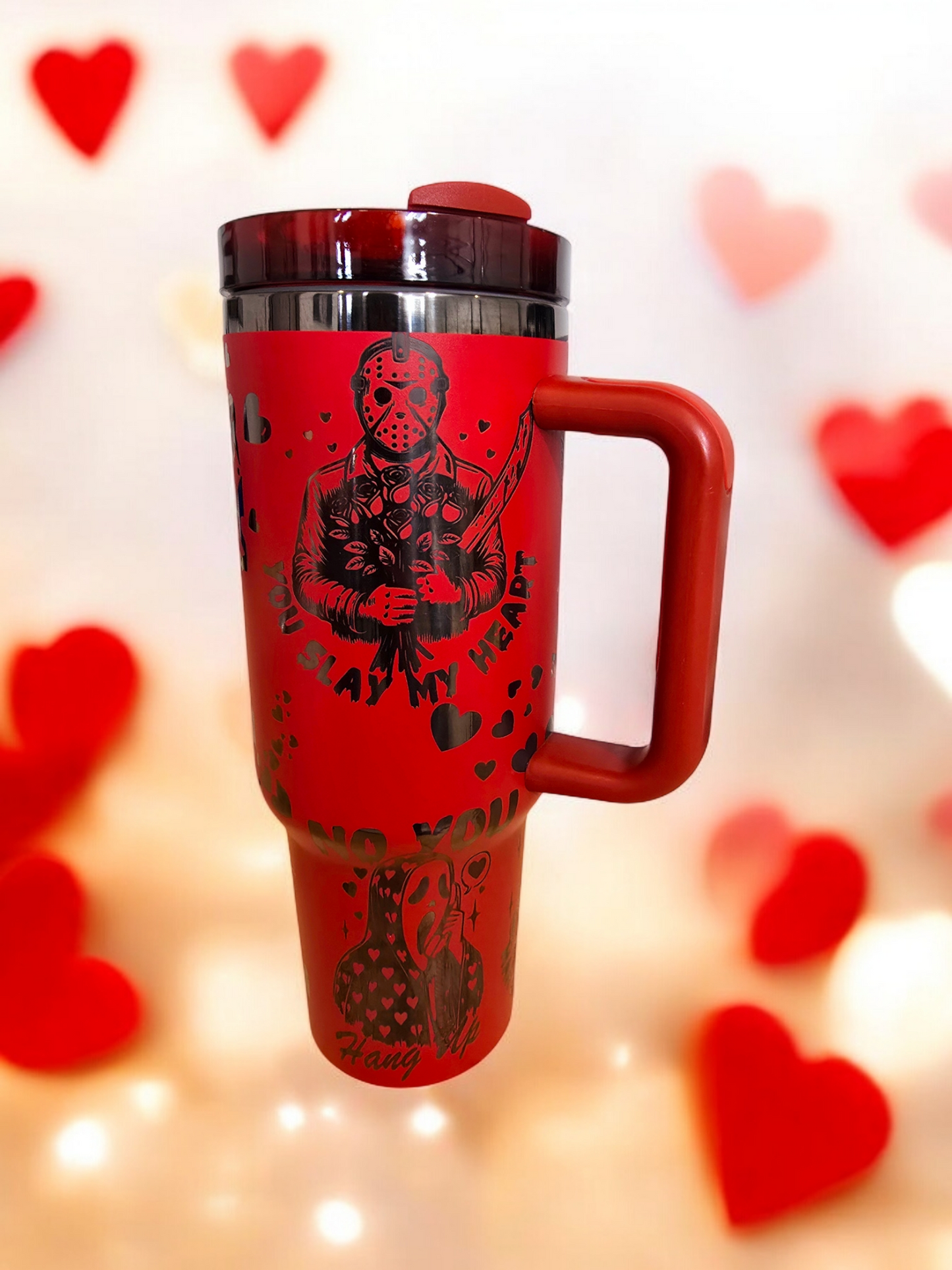 Valentines Horror Engraved Full Wrap Design 40oz Tumbler