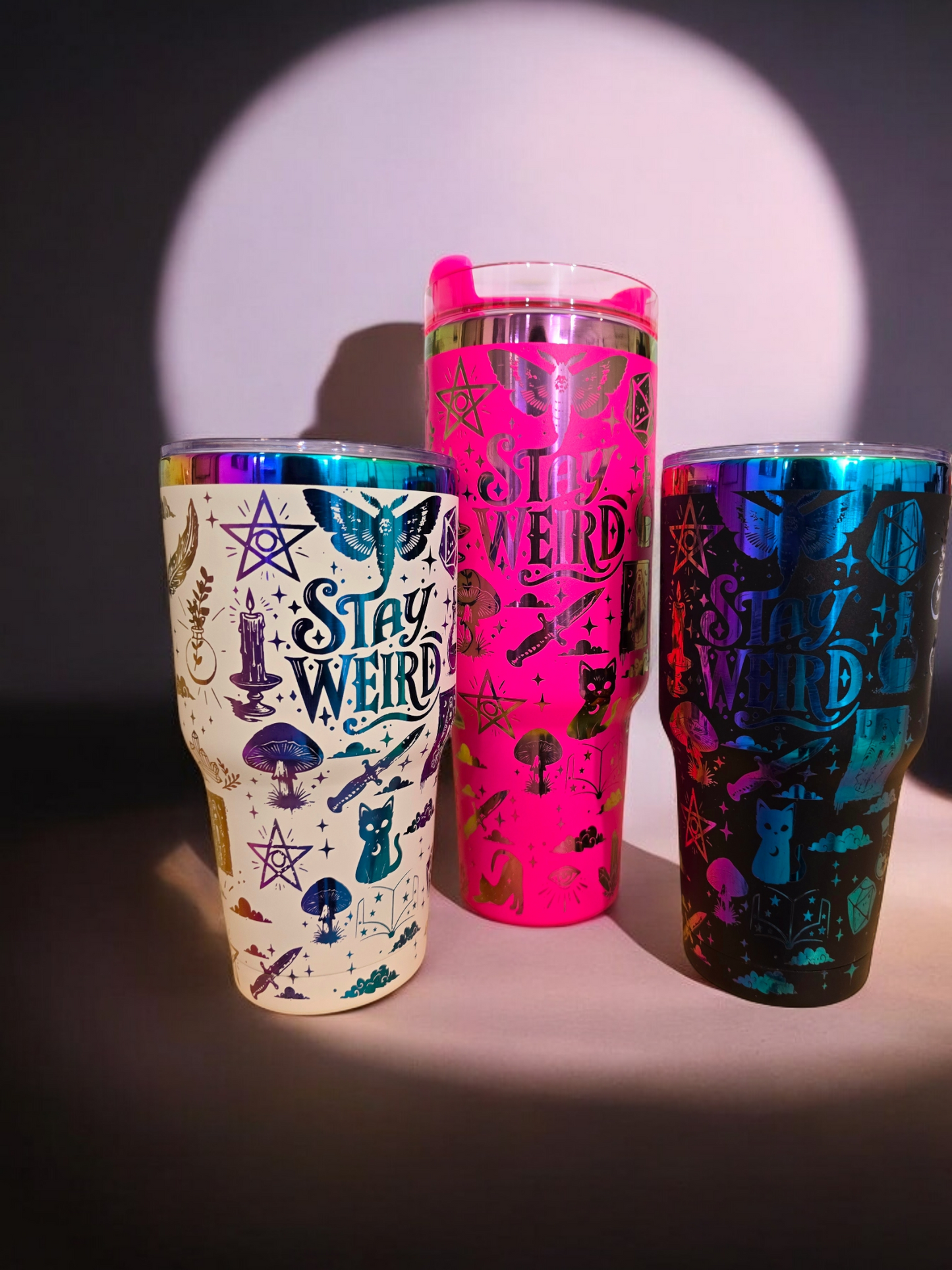 Stay Weird Magical Laser Engraved Full Wrap Design 40oz Tumbler