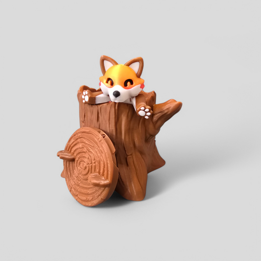 Articulating 3D Printed Fox with Stump Hideaway