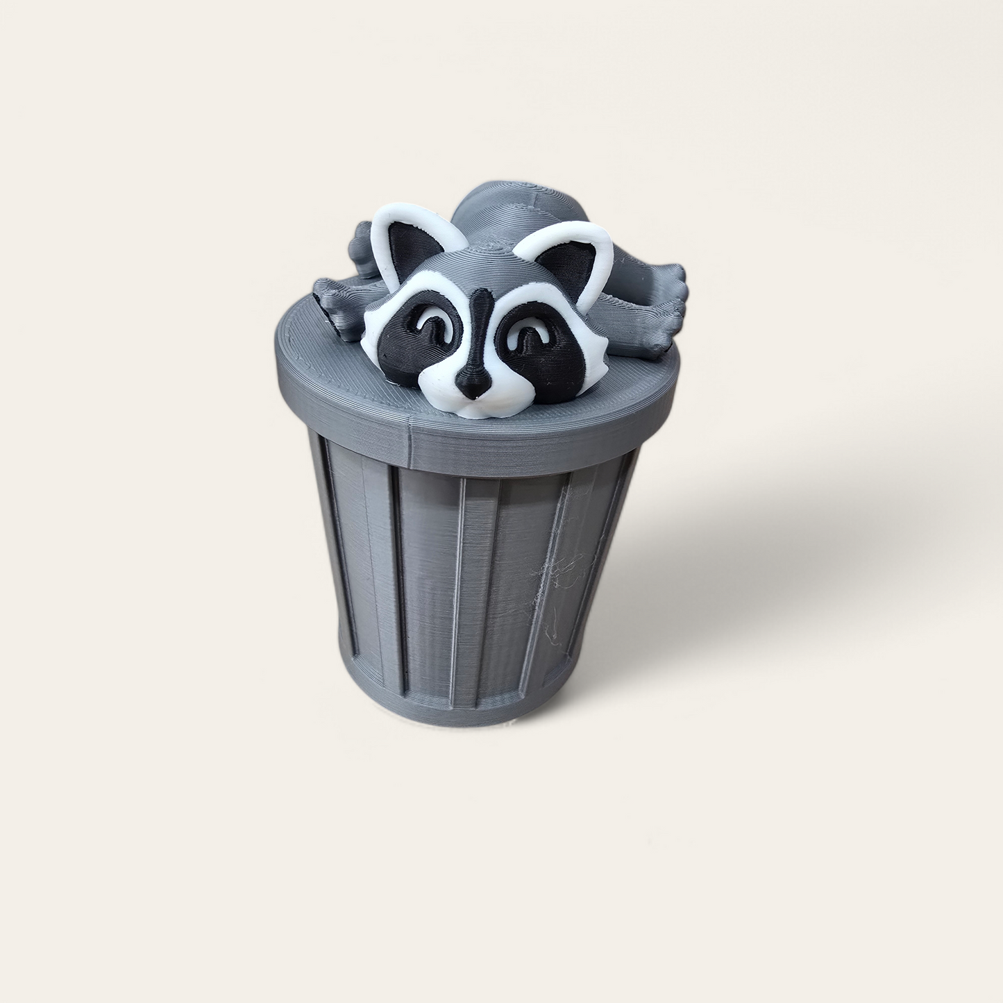 Articulating 3D Trash Panda and Trash Can