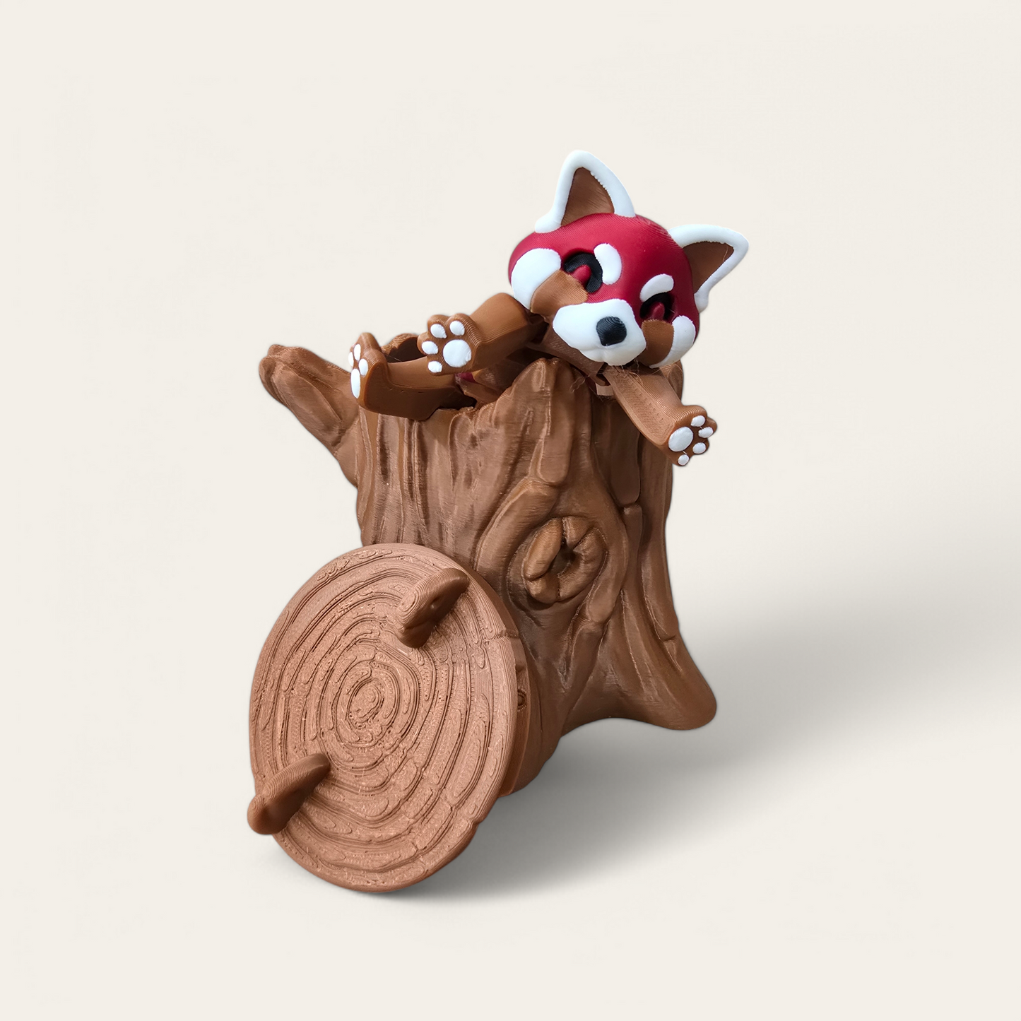 Articulating 3D Printed Red Panda with Stump Hideaway