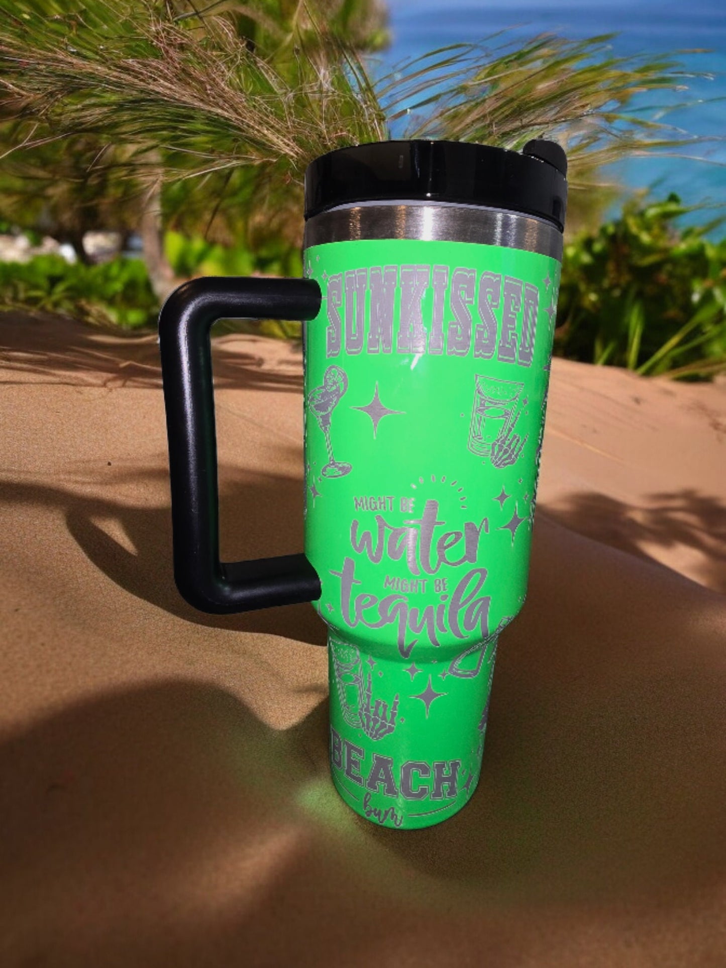 2.0 Tanned and Tipsy Laser Engraved Full Wrap Design 40oz Tumbler