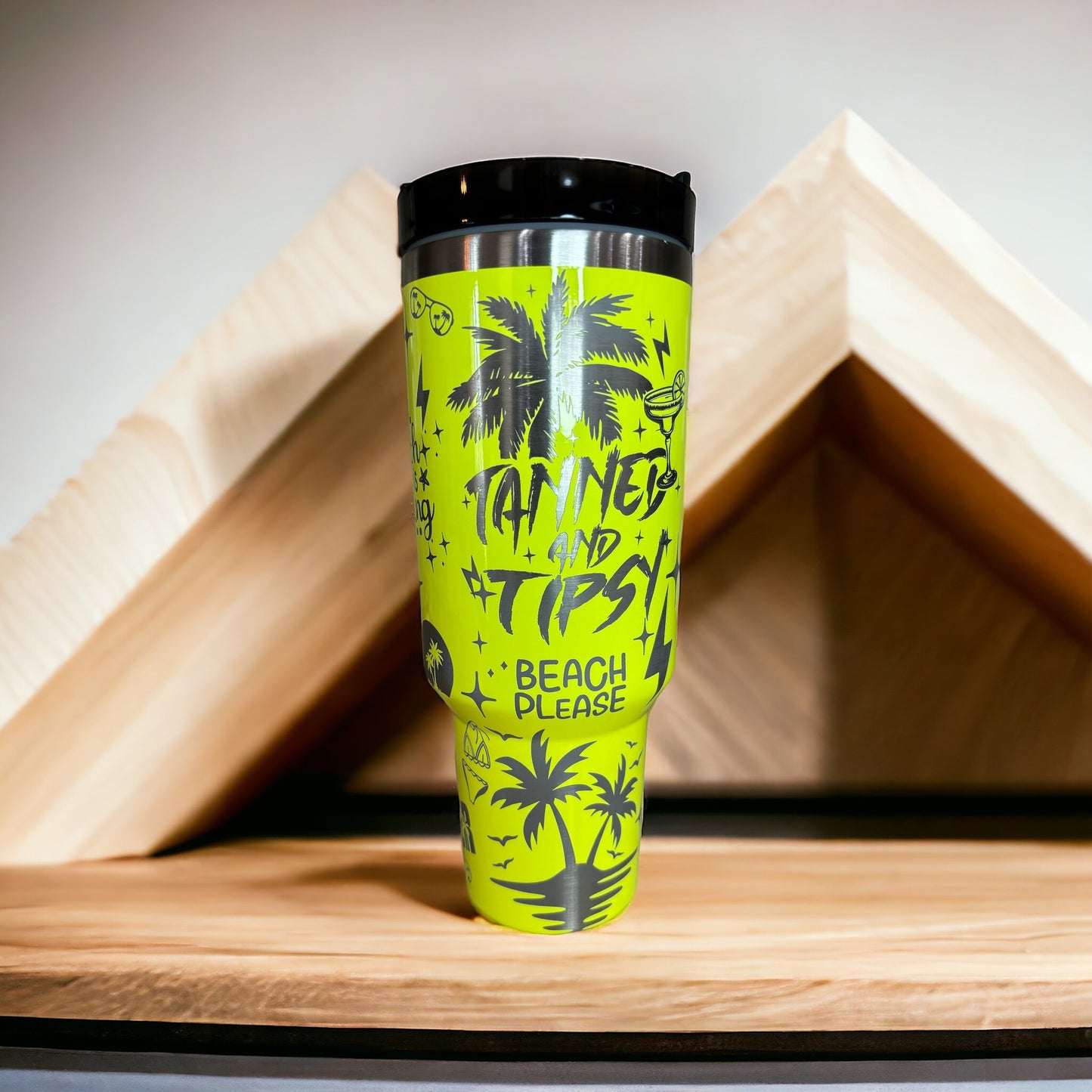 Tanned and Tipsy Laser Engraved Full Wrap Design 40oz Tumbler, Digital Download, Seamless SVG For Laser Rotary