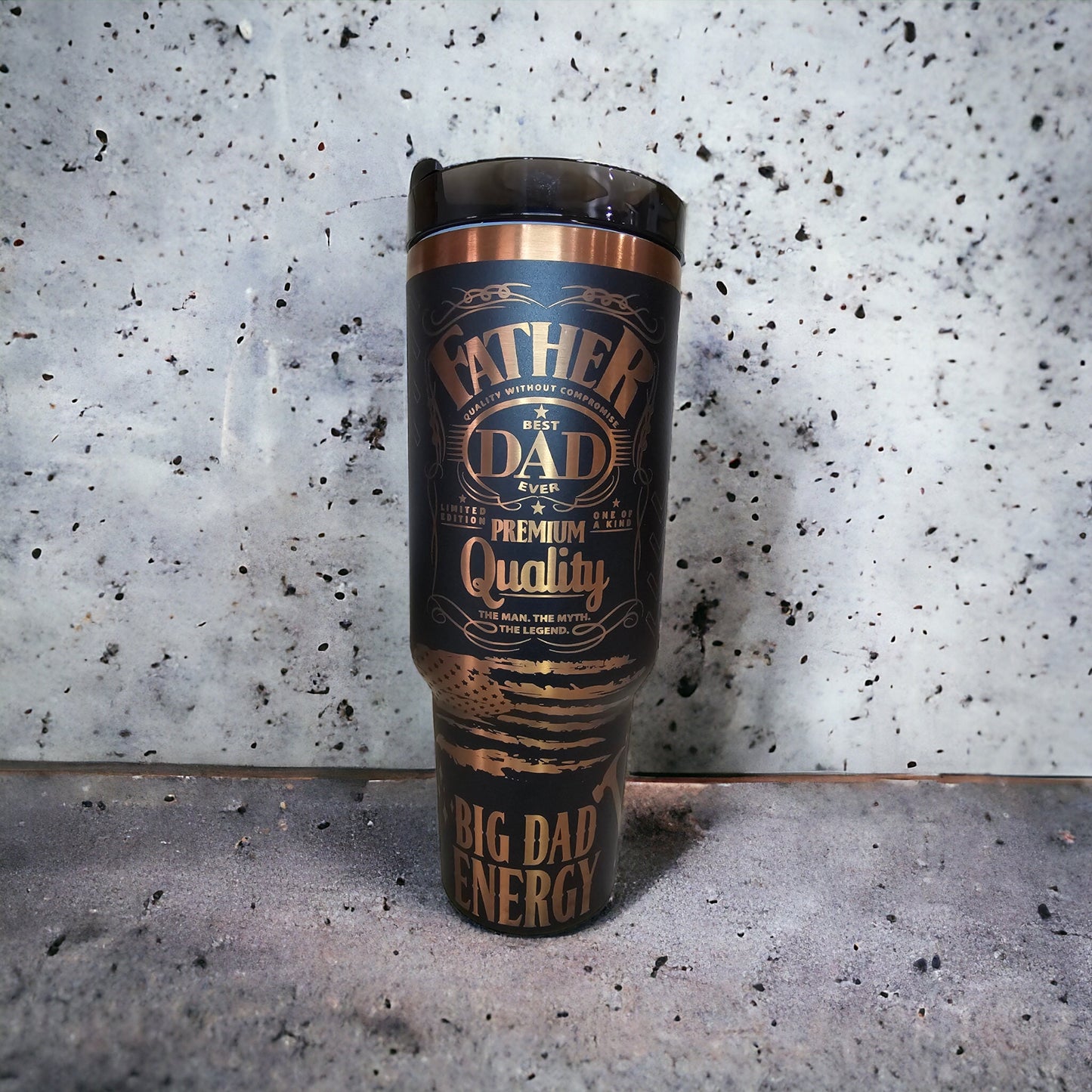 Big Dad Energy Laser Engraved Full Wrap Design 40oz Tumbler, Digital Download, Seamless SVG For Laser Rotary