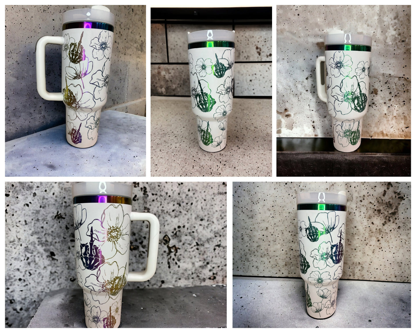 Pretty Middle Finger Laser Engraved Full Wrap Design 40oz Tumbler, Digital Download, Seamless SVG For Laser Rotary