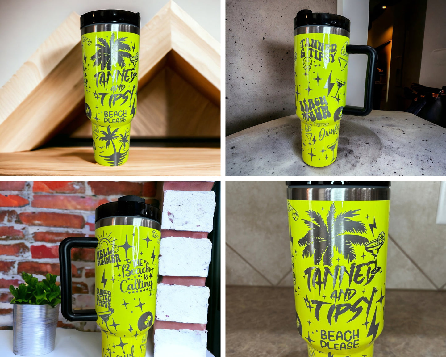 Tanned and Tipsy Laser Engraved Full Wrap Design 40oz Tumbler, Digital Download, Seamless SVG For Laser Rotary