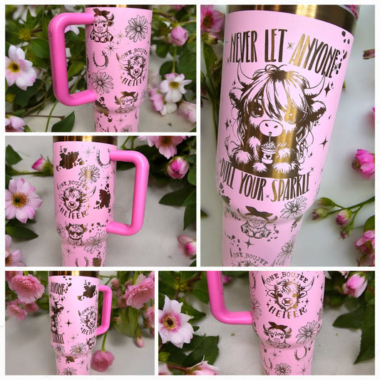 Western Boujee Laser Engraved Full Wrap Design 40oz Tumbler, Digital Download, Seamless SVG For Laser Rotary