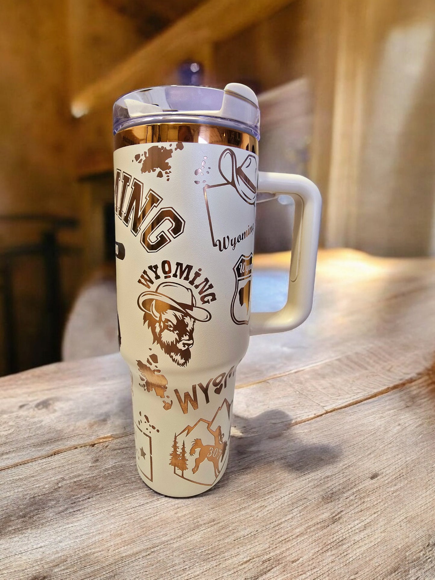 Wyoming Laser Engraved Full Wrap Design 40oz Tumbler, Digital Download, Seamless SVG For Laser Rotary