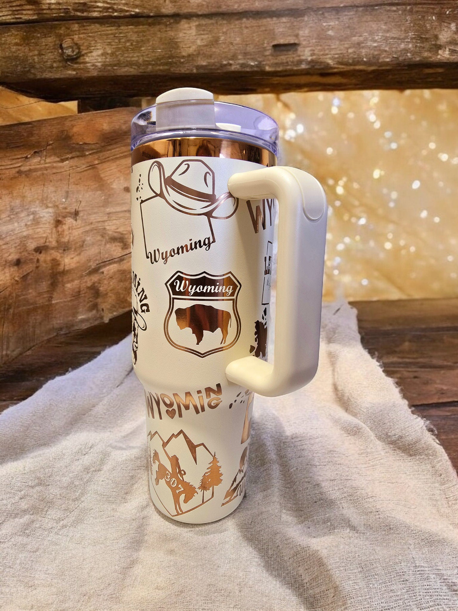 Wyoming Laser Engraved Full Wrap Design 40oz Tumbler, Digital Download, Seamless SVG For Laser Rotary