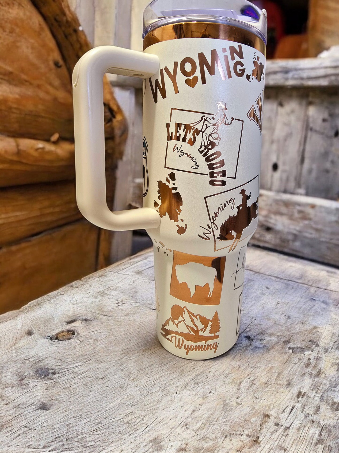 Wyoming Laser Engraved Full Wrap Design 40oz Tumbler, Digital Download, Seamless SVG For Laser Rotary