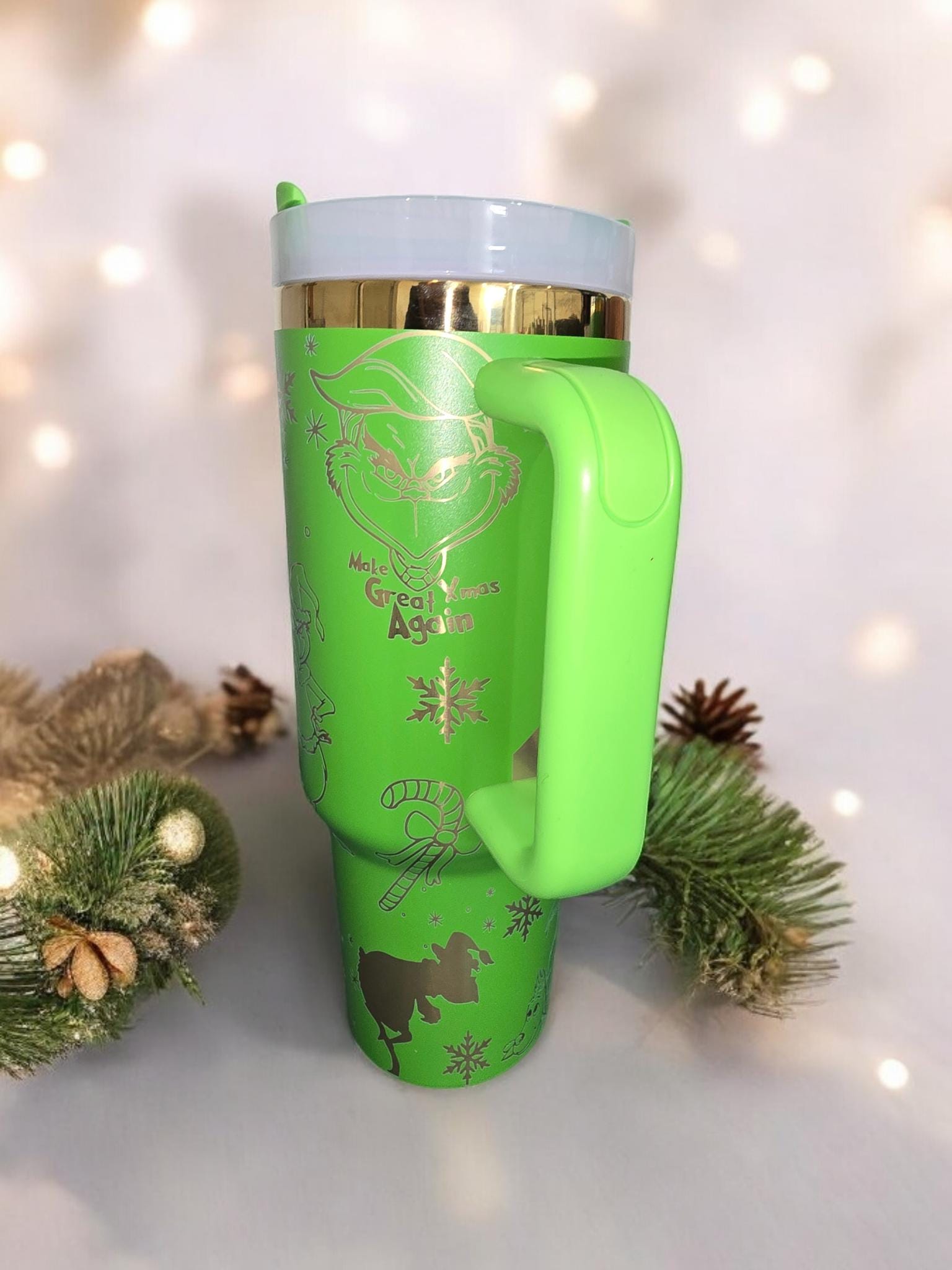 Whoville University Engraved Full Seamless Wrap Design 40oz Tumbler, Digital Download, Seamless SVG and PNG For Laser Rotary