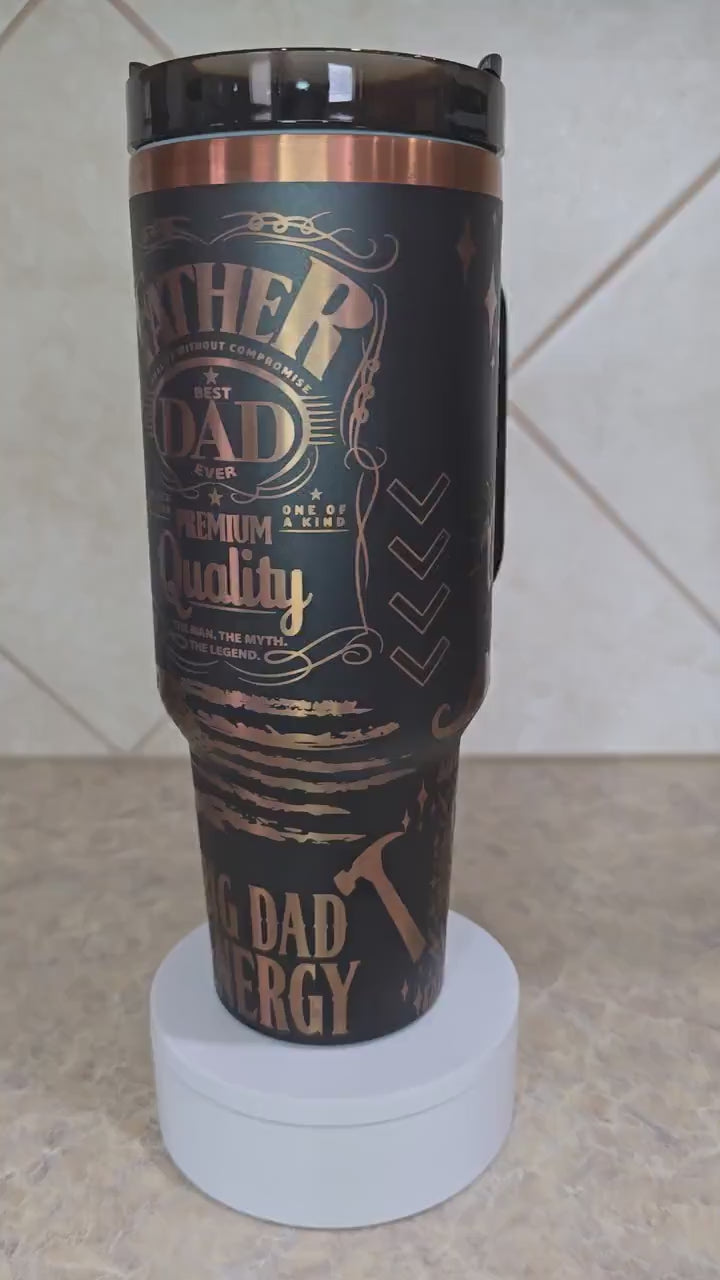 Big Dad Energy Laser Engraved Full Wrap Design 40oz Tumbler, Digital Download, Seamless SVG For Laser Rotary