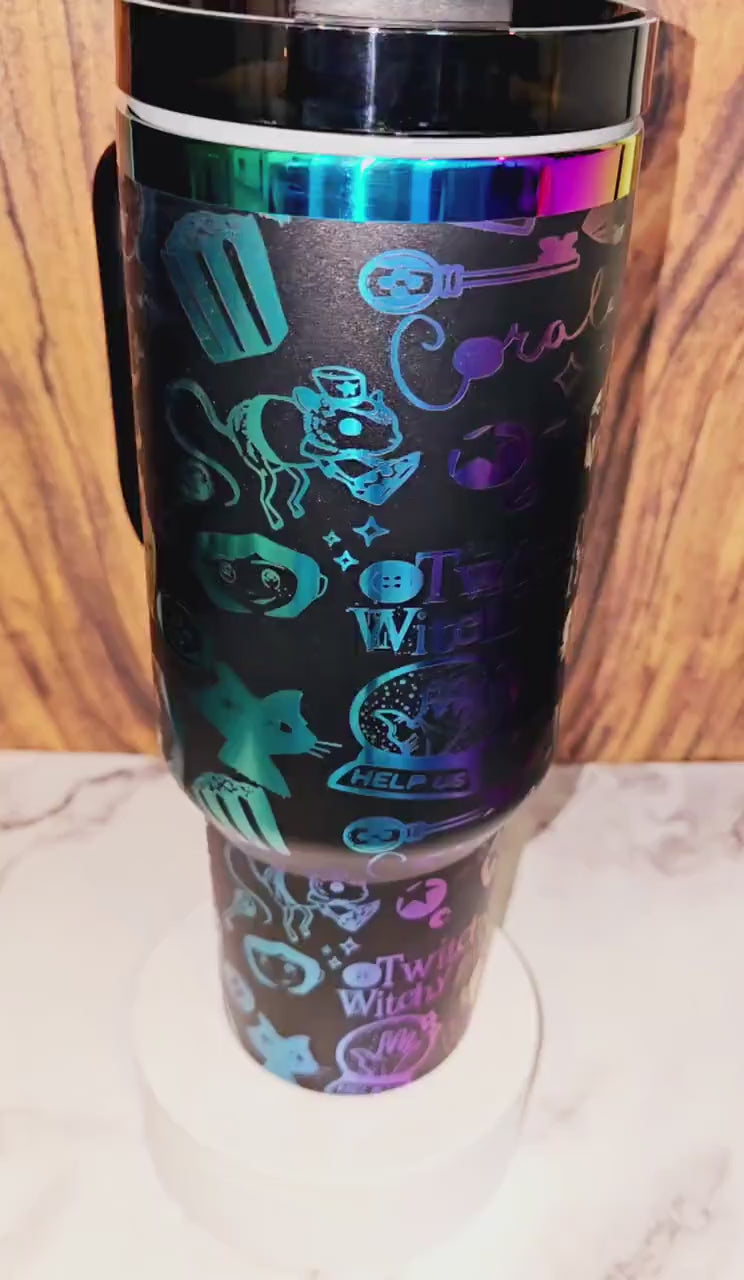 Coraline Engraved Full Seamless Wrap Design 40oz Tumbler, Digital Download, Seamless SVG and PNG For Laser Rotary