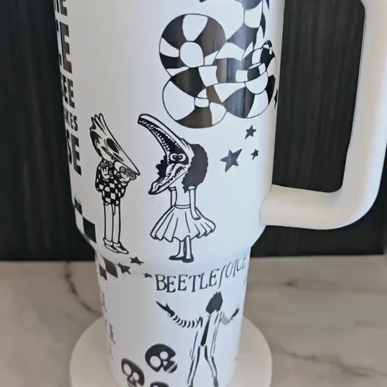 BeetleJuice 2.0  Engraved Full Seamless Wrap Design 40oz Tumbler, Digital Download, Seamless SVG and PNG For Laser Rotary