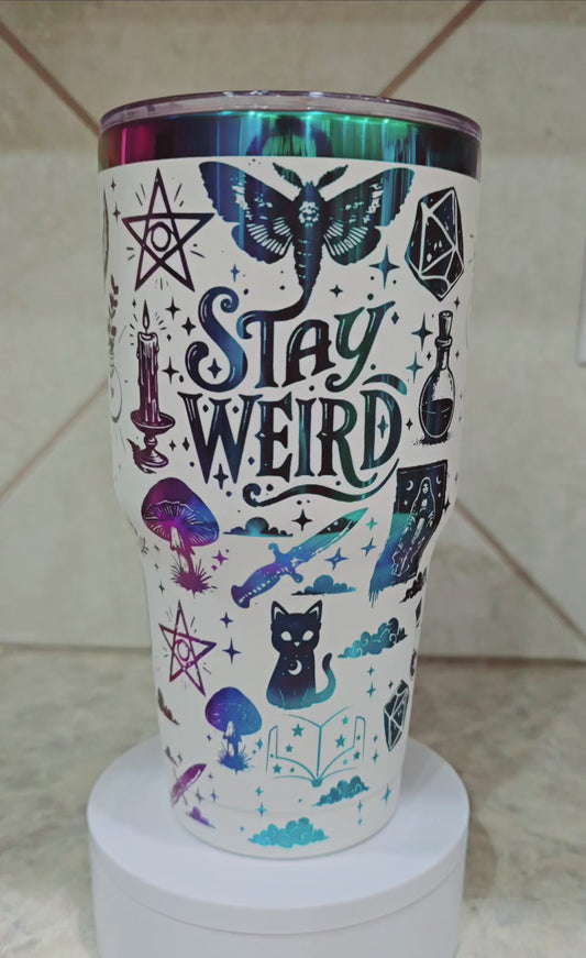 Stay Weird Magical Laser Engraved Full Wrap Design 30oz Tumbler