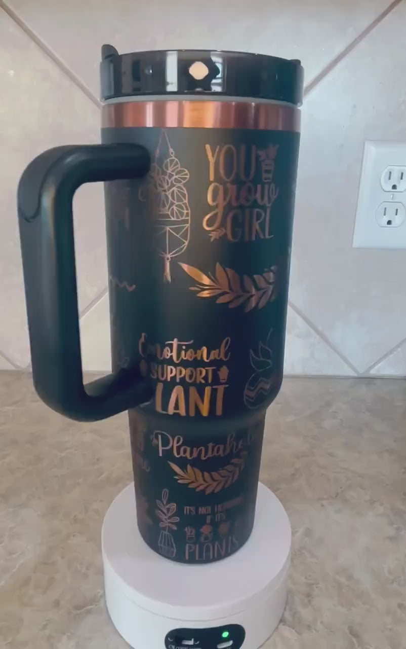 You Grow Girl! Laser Engraved Full Wrap Design 40oz Tumbler, Digital Download, Seamless SVG For Laser Rotary