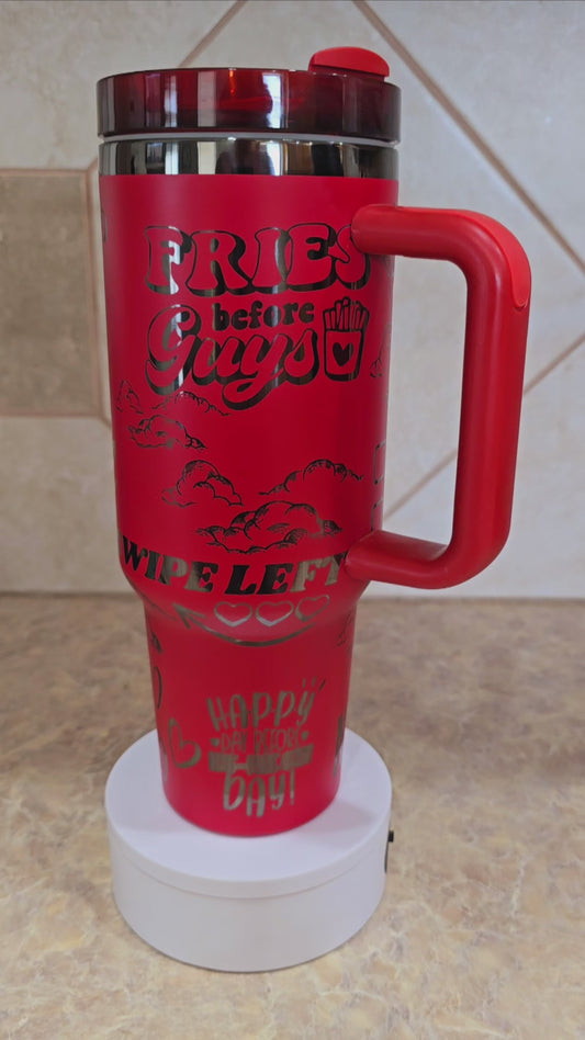 Sorry Cupid Engraved Full Wrap Design 40oz Tumbler